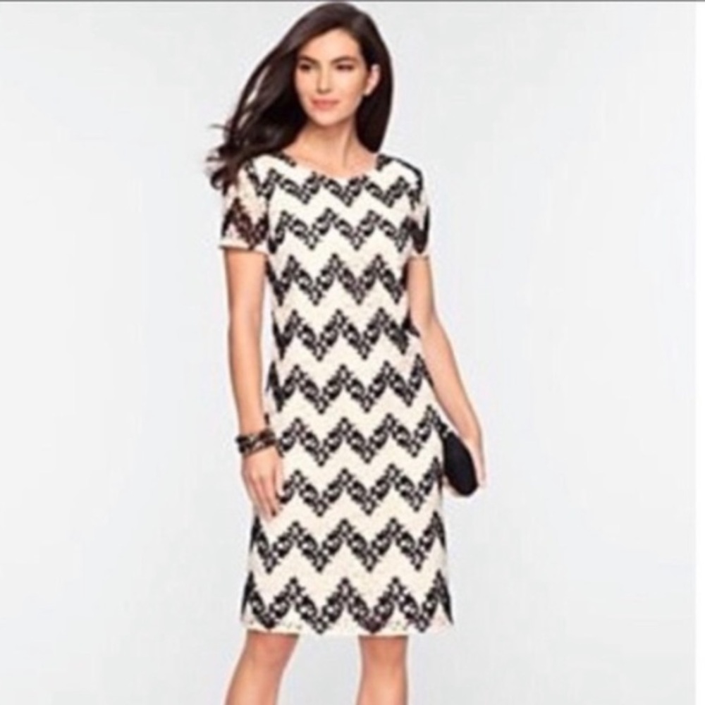 Talbots Lace Chevron Pattern Dress